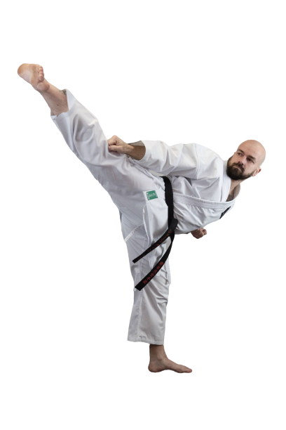 SKMA martial artist demonstrating a high kick